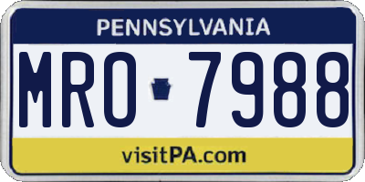 PA license plate MRO7988