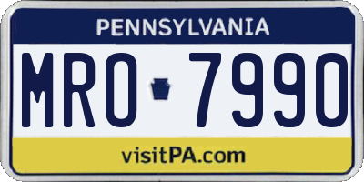 PA license plate MRO7990