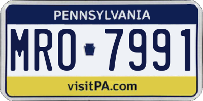PA license plate MRO7991