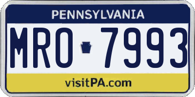 PA license plate MRO7993