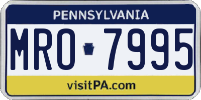 PA license plate MRO7995