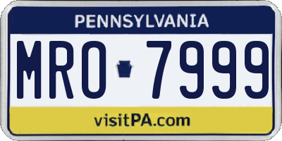 PA license plate MRO7999
