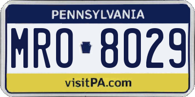 PA license plate MRO8029
