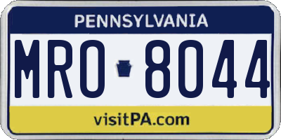 PA license plate MRO8044