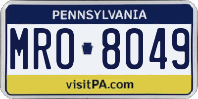 PA license plate MRO8049