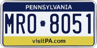 PA license plate MRO8051