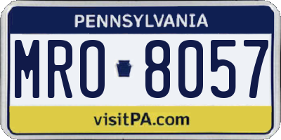 PA license plate MRO8057