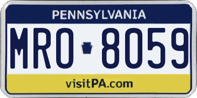 PA license plate MRO8059