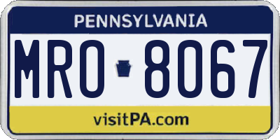 PA license plate MRO8067