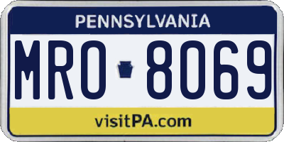 PA license plate MRO8069