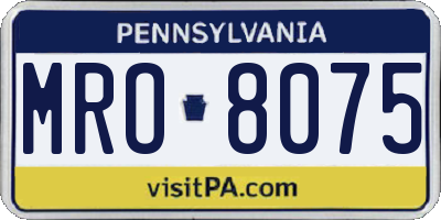 PA license plate MRO8075