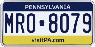 PA license plate MRO8079