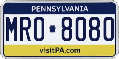 PA license plate MRO8080