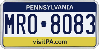 PA license plate MRO8083