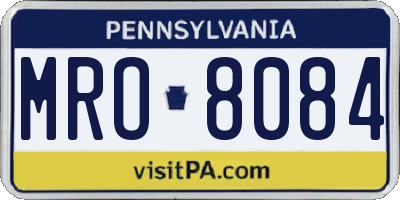 PA license plate MRO8084