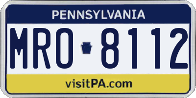 PA license plate MRO8112