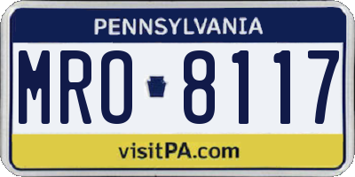 PA license plate MRO8117