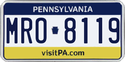 PA license plate MRO8119