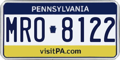 PA license plate MRO8122