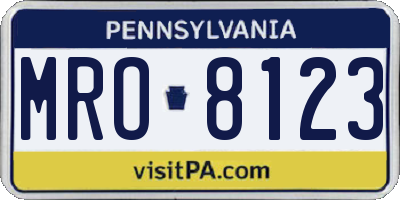 PA license plate MRO8123