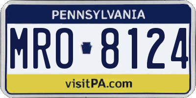 PA license plate MRO8124