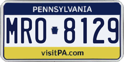PA license plate MRO8129