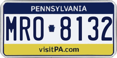 PA license plate MRO8132