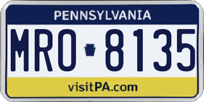 PA license plate MRO8135