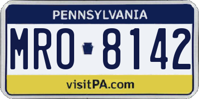 PA license plate MRO8142