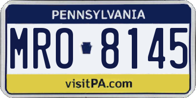 PA license plate MRO8145