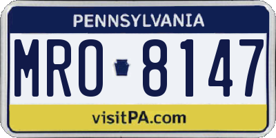PA license plate MRO8147