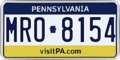 PA license plate MRO8154