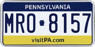 PA license plate MRO8157