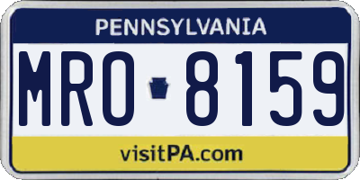 PA license plate MRO8159