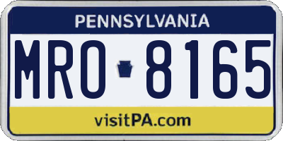 PA license plate MRO8165