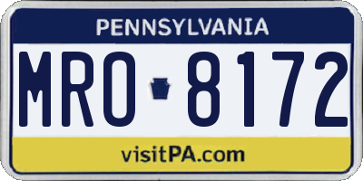PA license plate MRO8172