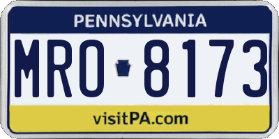 PA license plate MRO8173