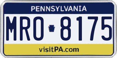 PA license plate MRO8175