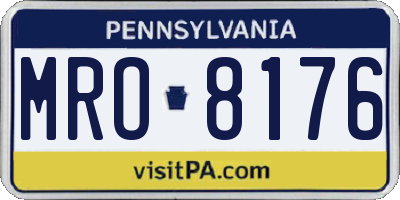 PA license plate MRO8176