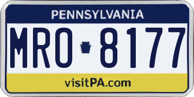 PA license plate MRO8177