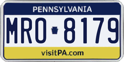 PA license plate MRO8179