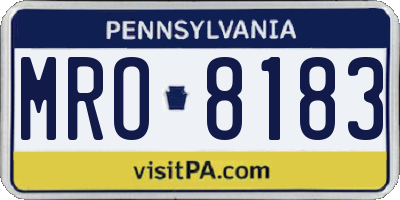 PA license plate MRO8183