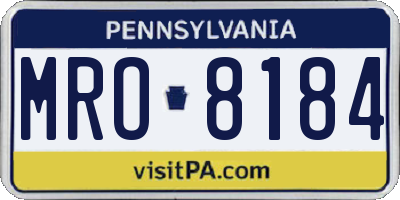 PA license plate MRO8184