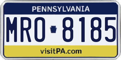 PA license plate MRO8185