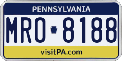 PA license plate MRO8188
