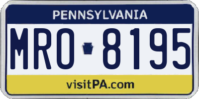 PA license plate MRO8195