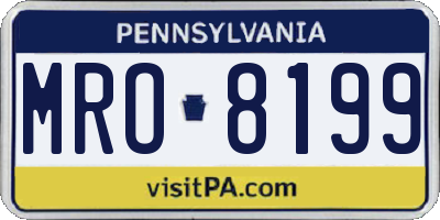 PA license plate MRO8199