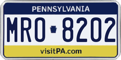 PA license plate MRO8202