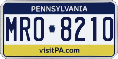 PA license plate MRO8210