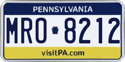 PA license plate MRO8212